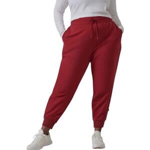 Athleta Altitude Jogger in Polartec Power Stretch Decadent‎ Red PLUS SIZE 3X NEW